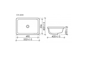 Раковина встраиваемая Ceramica Nova Element 55х40 белая - 3