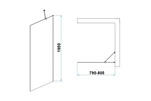 Душевая перегородка RGW Walk In WA-110 80х195 профиль хром стекло прозрачное - 2