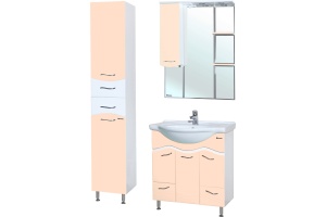 Зеркало-шкаф Bellezza Мари 75 L белый/бежевый - 2