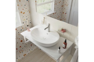 Столешница с раковиной DIWO Элиста 100 белый мрамор, с раковиной Самара 0116 - 3