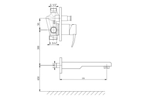 Смеситель для ванны с душем GPD Aduro хром - 2