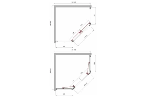 Душевой уголок BelBagno Uno 100х100 хром (UNO-195-P-2-100-C-Cr) - 3