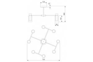 Потолочная люстра Eurosvet Amado 70115/8 черный - 3