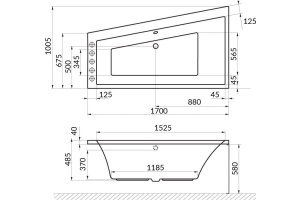 Акриловая ванна Excellent Sfera 170x100 левая - 2