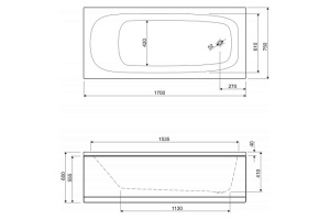 Акриловая ванна Cezares Eco 170x75 (ECO-170-75-41-W37) - 3