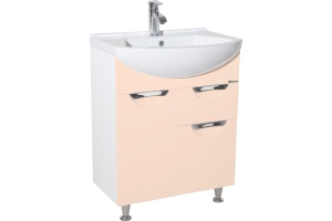 Тумба с раковиной Bellezza Альфа 65 бежевая с ящиком