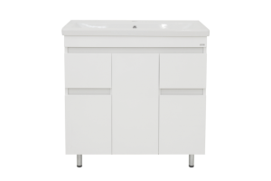 Тумба с раковиной Misty Фостер 80 белая глянцевая