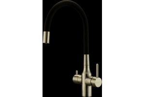 Смеситель для кухни Paulmark Salix с гибким изливом бронза - черный матовый