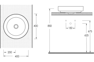 Раковина накладная beWash Alster 40 белый - 3