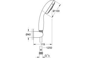 Душевой гарнитур Grohe New Tempesta 27799001 - 2