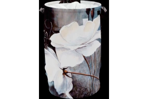 Корзина для белья Wasserkraft Ammer рисунок белый - черный