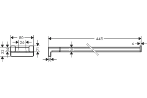 Полотенцедержатель Hansgrohe AddStoris шлифованный черный хром - 2