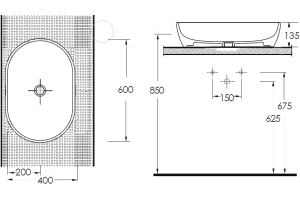 Раковина накладная beWash Bogen 60 белый - 2