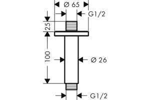 Кронштейн для верхнего душа Hansgrohe Vernis Blend черный матовый - 2