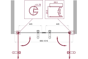 Душевая дверь BelBagno Uno 100 стекло прозрачное (UNO-B-2-100-C-Cr) - 2