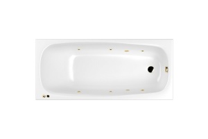 Ванна акриловая WHITECROSS Layla 180x80 с гидромассажем белый - золото