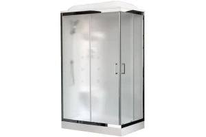 Душевая кабина Royal Bath 120x80 L стекло матовое задняя стенка белая с гидромассажем