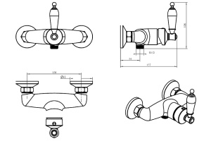 Смеситель для душа Boheme Vogue хром с зеленым - 2
