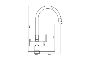 Смеситель для кухни Gappo черный матовый - 2