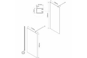 Душевая перегородка Vincea Walk-In 120х200 вороненая сталь стекло тонированное - 2