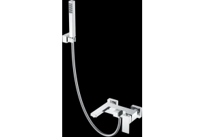 Смеситель для ванны с душем Boheme Qubic хром глянцевый