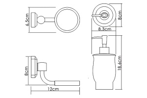 Дозатор для жидкого мыла WasserKraft  хром - белый - 3