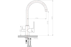 Смеситель Zorg Sanitary ZR 317 YF-33 для кухонной мойки - 2