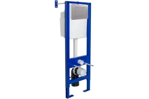 Инсталляция для унитазов Berges Atom с кнопкой смыва хром