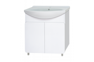 Тумба под раковину Misty Чегет 75 белая глянцевая
