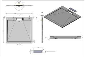 Поддон для душа Vincea 90х90 антрацит матовый - 2