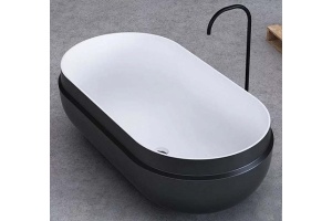 Ванна из литьевого мрамора Kolpa San Boul 165х85 черно-белая - 2