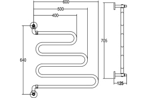 Полотенцесушитель водяной Margaroli Vento 405 хром - 2