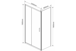 Душевой уголок Vincea Garda 150х80 профиль черный стекло прозрачное  - 3