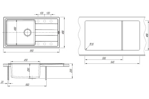 Мойка кухонная Florentina Комби 860 жасмин - 3