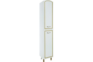Шкаф-пенал Bellezza Амелия 35 R, с бельевой корзиной, белый патина золото