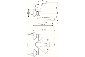 BA368AA NEXT Смеситель для умывальника настенный - 2