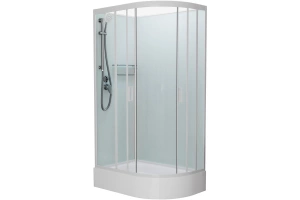 Душевая кабина Frank 120х80 левая белая стекло прозрачное