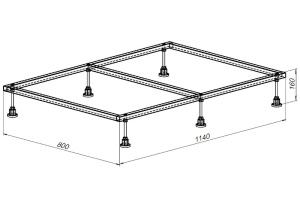 Каркас для поддона Allen Brau 120х90 хром - 3
