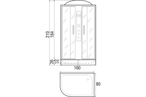 Душевая кабина с поддоном River Desna 100/80/24 MT R (10000002557) - 3