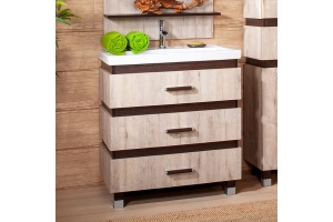 Тумба с раковиной Бриклаер Техас 70 дуб кантри, венге - 3