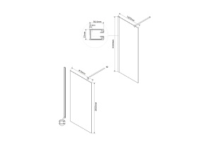Душевая перегородка Vincea Walk-In 100х200 хром стекло тонированное - 2