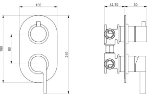 Смеситель Webert DoReMi DR860101015 С ВНУТРЕННЕЙ ЧАСТЬЮ, хром - 2