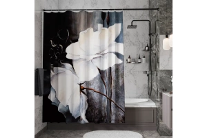 Штора для ванной Wasserkraft Ammer 180х200 рисунок черный - 2