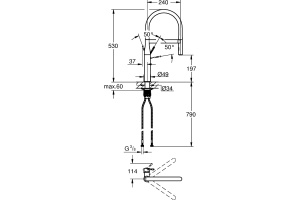 Смеситель Grohe Essence New 30294BE0 для кухонной мойки, никель - 3