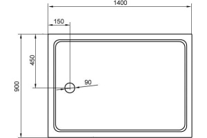 Поддон для душа Cezares Tray прямоугольный 90/140, акриловый - 3