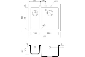 Мойка кухонная Omoikiri Bosen 59-2-DC темный шоколад - 3