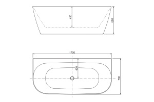 Акриловая ванна Allen Brau Priority 170x80 2.31002.20/AM белый глянец (панель антрацит) - 2