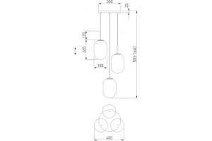 Подвесной светильник Eurosvet Loona 60161/3 латунь - 3