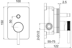 Смеситель для душа Allen Brau Priority сталь матовый - 2