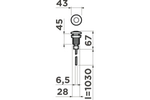 Кнопка Omoikiri 4996042 пневматическая, светлое золото - 2
